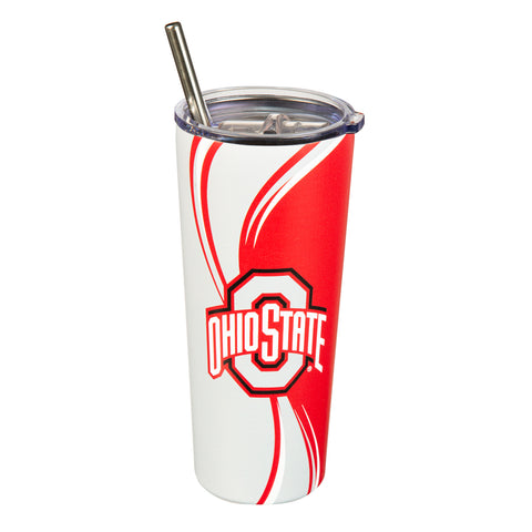 Ohio St 20oz Stainless Steel Tumbler w/ Straw and Cleaning Brush