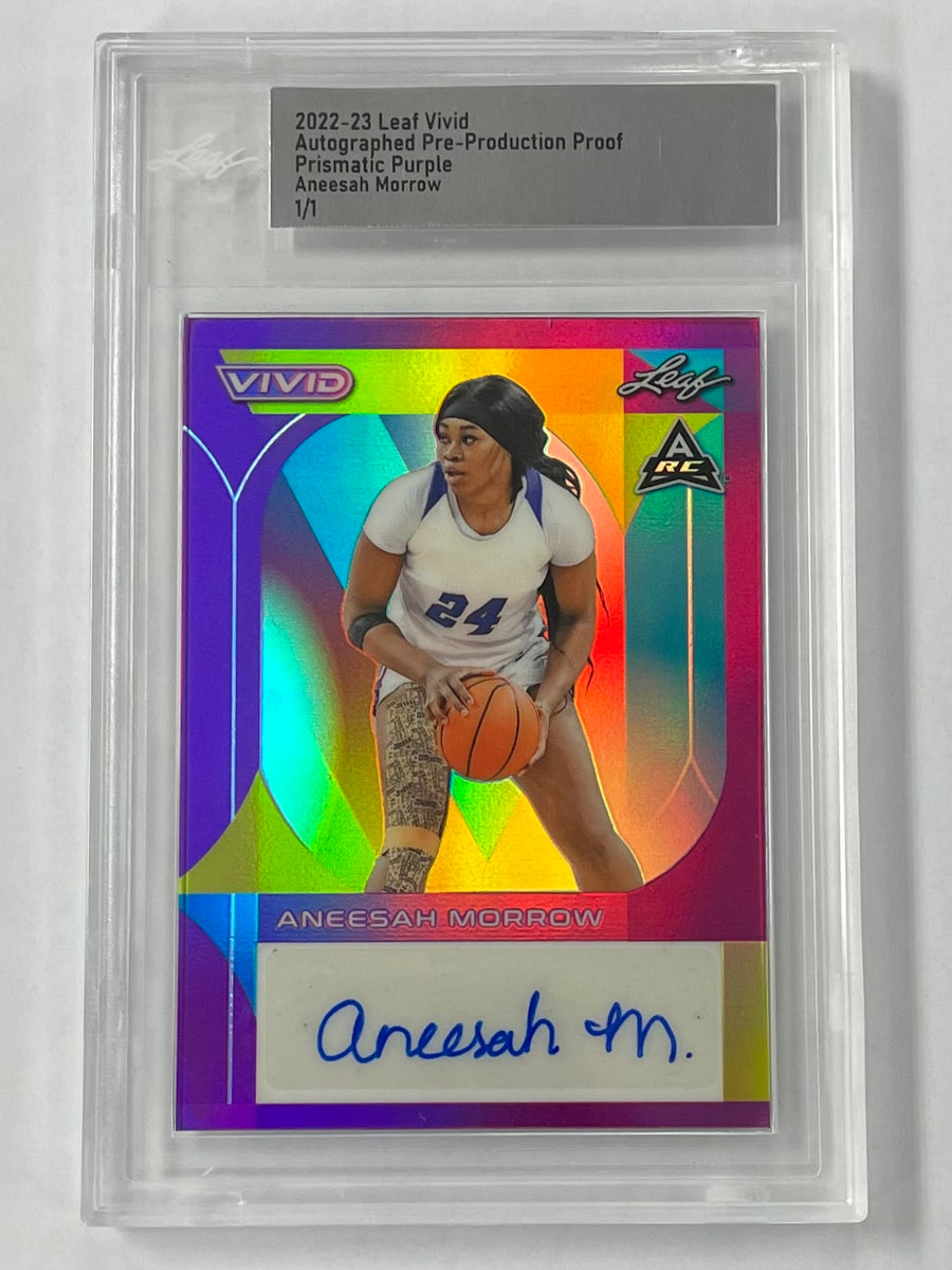 Aneesah Morrow 2022-23 Leaf Vivid Pre-Production 1/1 Purple Prizm Auto – JP  Sports