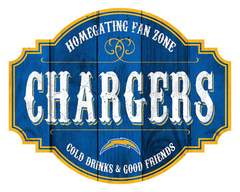 Chargers 12" Wood Sign Homegating Fan Zone