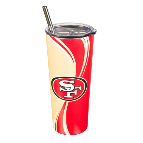 49ers 20oz Stainless Steel Tumbler w/ Straw and Cleaning Brush