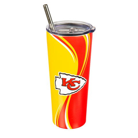 Chiefs 20oz Stainless Steel Tumbler w/ Straw and Cleaning Brush