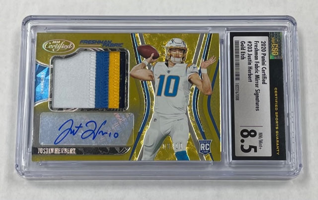 Chargers Justin Herbert 2020 Panini Certified No.203 CSG Graded 8.5 08 – JP  Sports