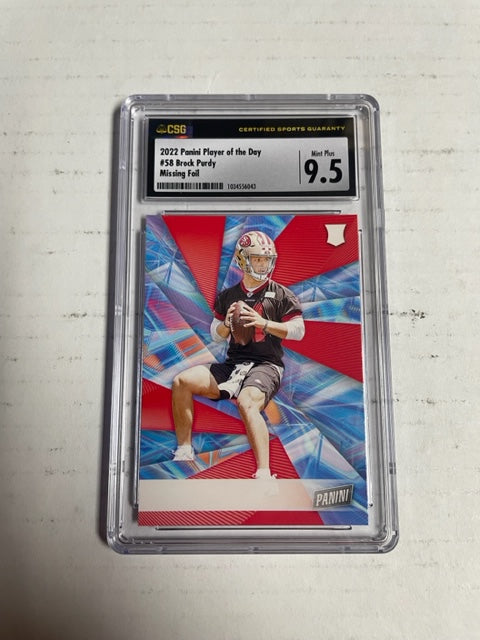 49ers Brock Purdy 2022 Panini Player of the Day No.58 No Name Error Ro – JP  Sports