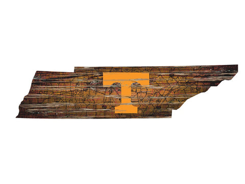 Tennessee 24" Wood State Road Map Sign Large