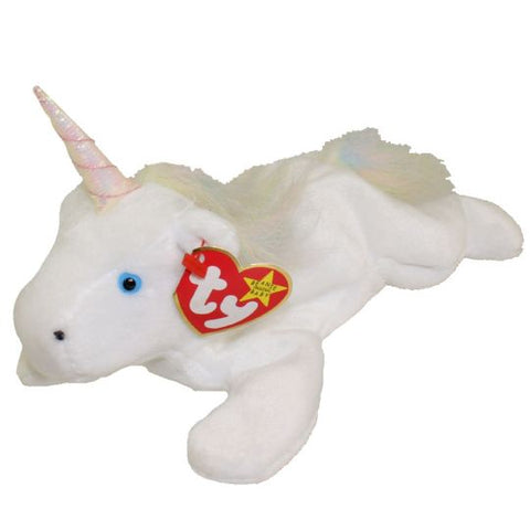 TY Beanie Baby 8" - Mystic the Unicorn (Iridescent Horn & Furry Mane) 1993