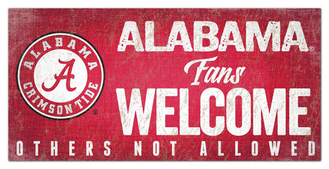 Alabama 6x12 Wood Sign Fans Welcome