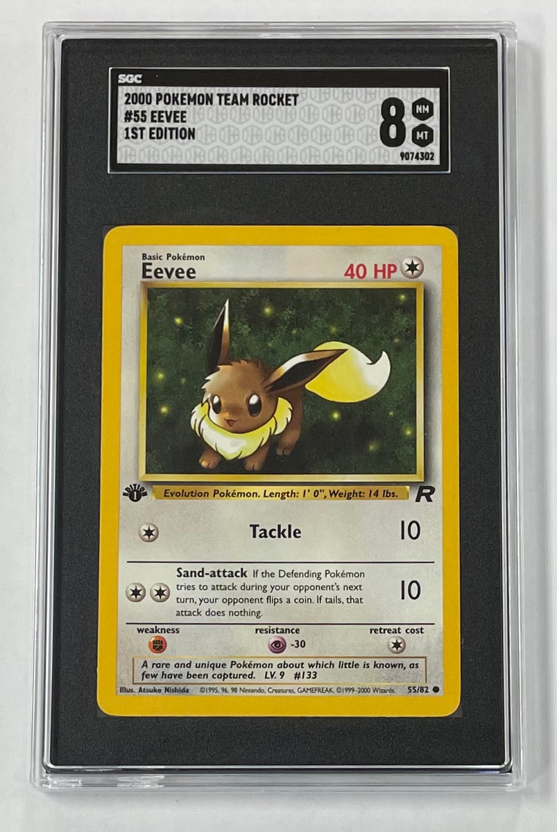 Eevee Pokemon 2000 SGC 8 Team Rocket 1st Edition 55/82 Graded Single Card  (9074302)