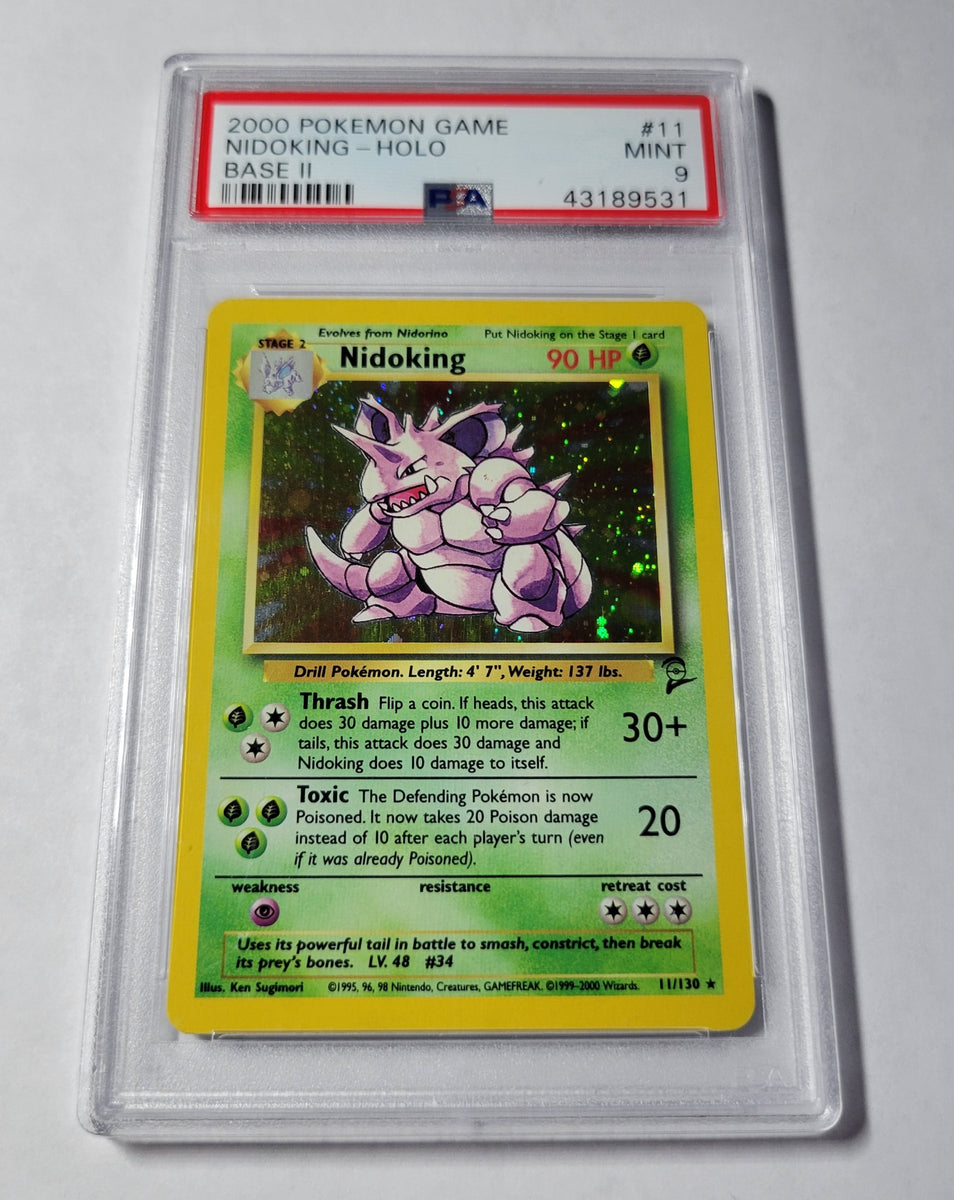 Pokemon Game Nidoking 2000 PSA Graded 9 #11/130 Holo Base II