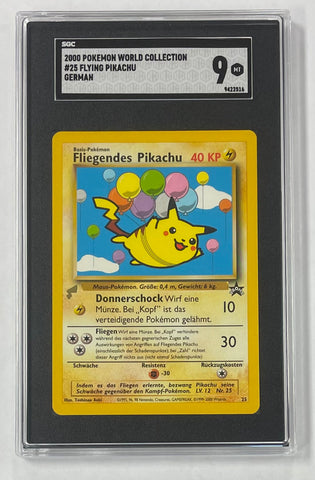 Pokémon Flying Pikachu Fliegendes 2000 SGC 9 World Collection German No.25 Graded Single Card