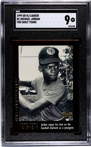 Bulls Michael Jordan 1999 Upper Deck MJ Career No.1 The Early Years SGC Graded 9 Single Card (8731298)