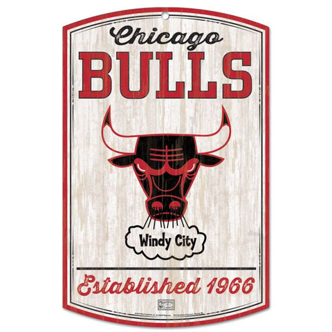 Bulls Wood Sign 11x17 Hardwood