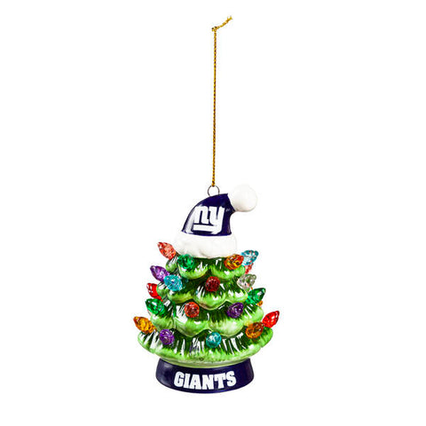 Giants Ornament 4" LED Christmas Tree w/ Santa Hat NFL