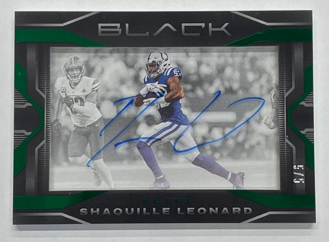 Colts Shaquille Leonard 2023 Panini Black No.III-SL 5/5 Autograph Single Card