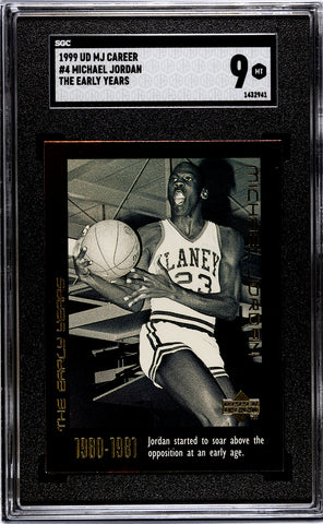 Bulls Michael Jordan 1999 Upper Deck MJ Career No.4 The Early Years SGC Graded 9 Single Card (1432941)