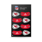 Chiefs Vertical Peel & Stick Temporary Tattoos Sheet w/ Eye Black