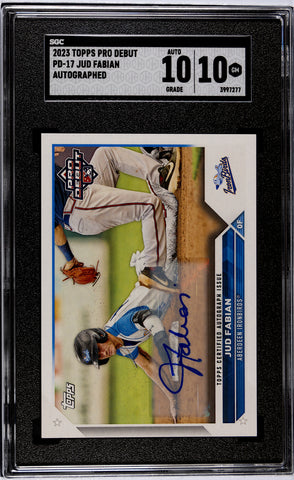 Ironbirds Jud Fabian 2023 Topps Pro Debut No.PD-17 SGC Graded 10 Autographed Single Card