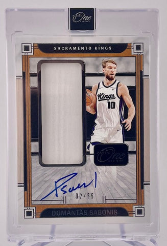Kings Domantas Sabonis 2023-24 Panini One & One No.JJA-DSB #02/75 Autographed Relic Single Card