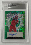 Liberty Malik Willis 2022 Leaf Flash Pre-Production 1/1 Green Sparkle Autographed Rookie Single Card