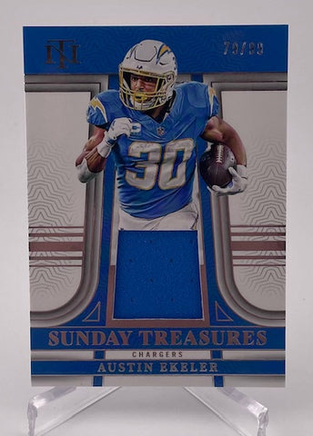 Chargers Austin Ekeler 2023 Panini National Treasures No.STR-AE #79/99 Relic Single Card