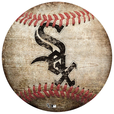 White Sox 12" Wood Sign Ball Shaped w/ Logo