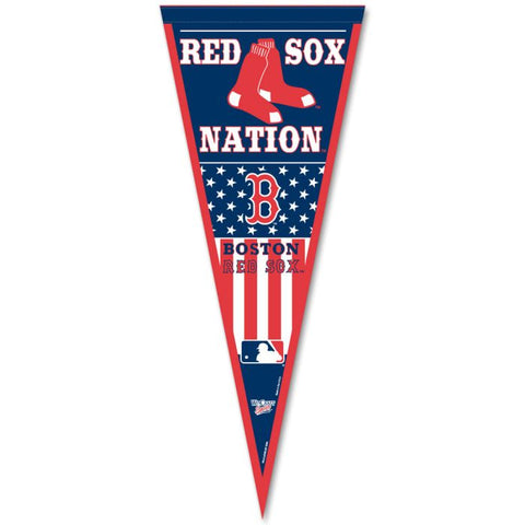 Red Sox Triangle Pennant 12"x30" Slogan "Nation"