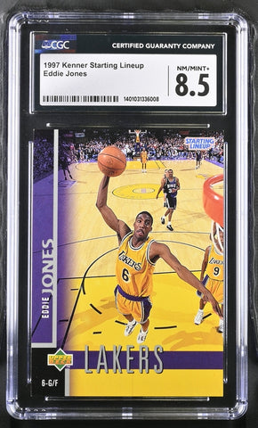 Lakers Eddie Jones 1997 Kenner Starting Lineup CGC Graded 8.5 Single Card