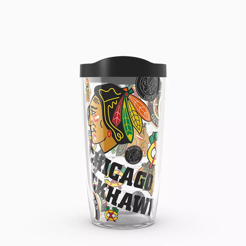 Blackhawks 16oz All Over Tervis w/ Lid