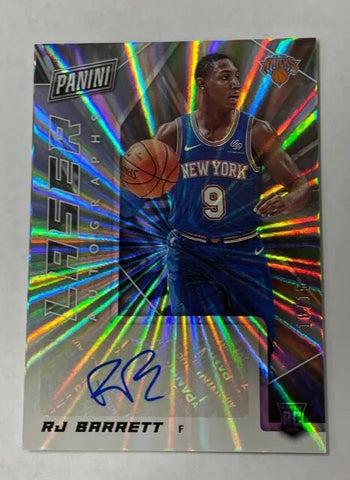 Knicks RJ Barrett 2020 Panini Laser Autographs #10/15 No. LA-RJB Autographed Rookie Single Card