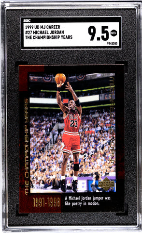 Bulls Michael Jordan 1999 Upper Deck MJ Career No.27 The Championship Years SGC Graded 9.5 Single Card (9745380)