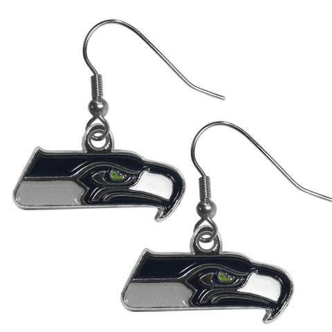 Seahawks Earrings Dangle Chrome