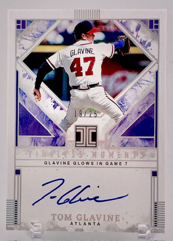 Braves Tom Glavine 2025 Panini Impeccable No.TMS-TG #19/25 Autographed Single Card