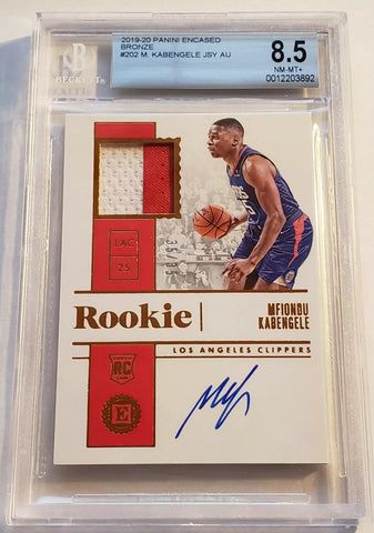 Clippers Mfiondu Kabengele 2019-20 FOTL Encased #35/35 Graded 8.5 NM-Mint 10 Autographed Single Card