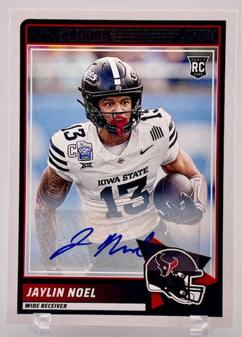Texans Jaylin Noel 2025 Panini Score No. 68 Autographed Rookie Single Card