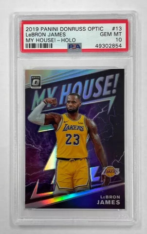 Lakers LeBron James 2019 Panini Donruss Optic My House No.13 PSA Graded 10 Gem Mint Single Card