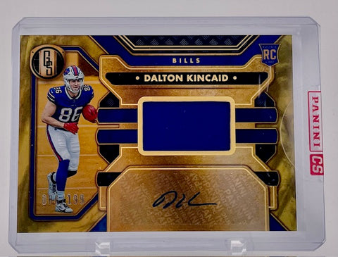 Bills Dalton Kincaid 2023 Panini Gold Standard No.207 #086/199 Autographed Relic Rookie Single Card