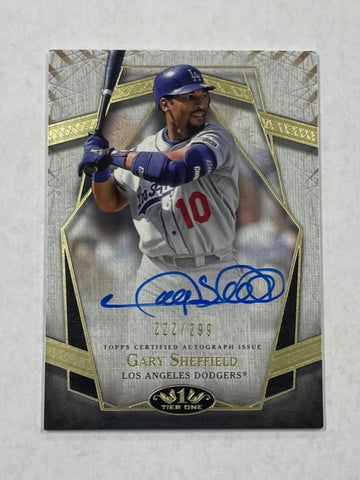 Dodgers Gary Sheffield 2022 Topps Tier One No.PPA-GS 222/299 Autographed Single Card