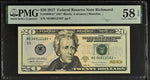 2017 $20 Federal Reserve Note Richmond Dollar Bill - Fr#2099-E*, NE* Block, Carranza/Mnuchin - PMG Graded 58 (Lot of 4)