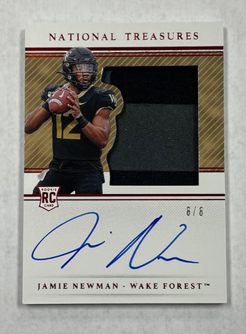 Wake Forest Jamie Newman 2021 Panini National Treasures NCAA No.119 8/8 Autographed Relic Rookie Single Card