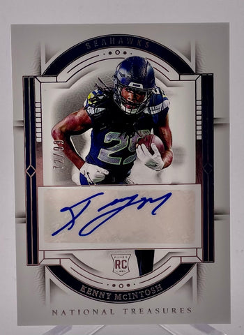 Seahawks Kenny McIntosh 2023 Panini National Treasures No.140 #72/99 Autographed Rookie Single Card