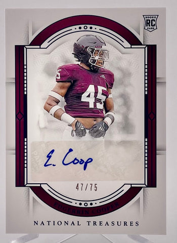 Texas A&M Edgerrin Cooper 2024 Panini National Treasures NCAA No.RS-ECR #47/75 Autographed Rookie Single Card