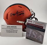Browns Mini Helmet - Ozzie Newsome- Autographed w/ JSA Certificate of Authentication