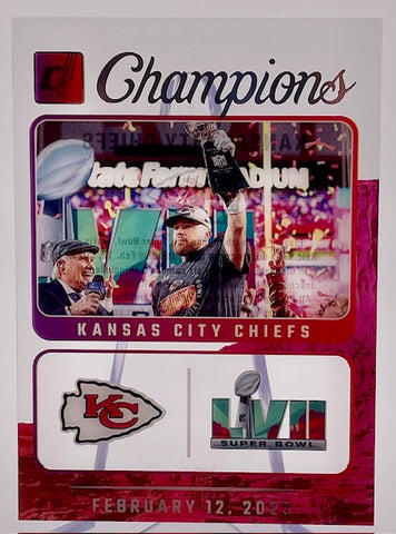 Chiefs 2023 Panini Clearly Donruss No.5 Super Bowl Champions Single Card