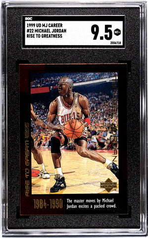 Bulls Michael Jordan 1999 Upper Deck MJ Career No.22 Rise to Greatness SGC Graded 9.5 Single Card (2556718)