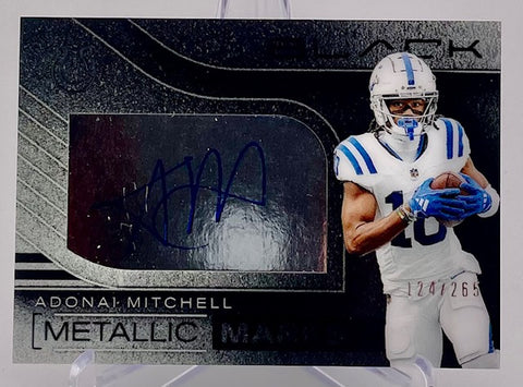 Colts Adonai Mitchell 2025 Panini Black No.MMK-AML #124/265 Autographed Single Card