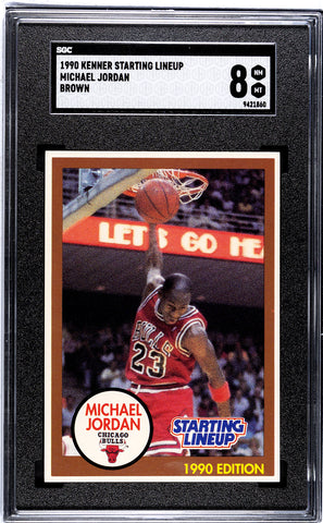 Bulls Michael Jordan 1990 Kenner Starting Lineup "Brown" SGC Graded 8 Single Card (9421860)