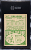 Colts Johnny Unitas 1968 Topps No.100 SGC Graded 5.5 Single Card