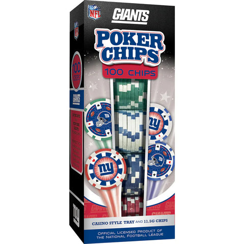 Giants 100-Piece Poker Chip Set NFL