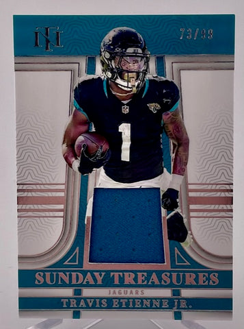 Jaguars Travis Etienne Jr 2023 Panini National Treasures No.STR-TE #73/99 Relic Single Card