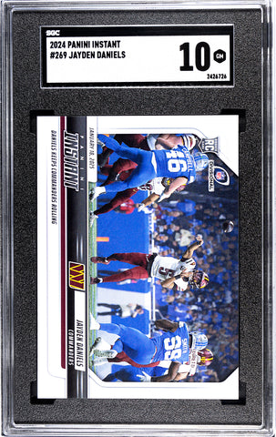 Commanders Jayden Daniels 2024 Panini Instant No.269 SGC Graded 10 Rookie Single Card (2426726)