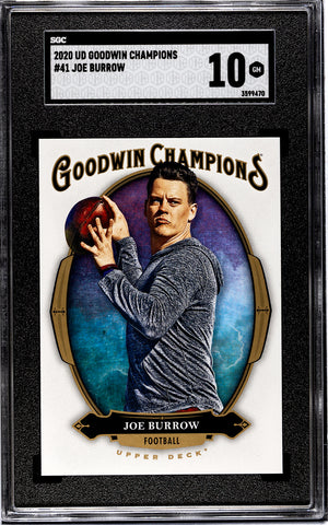 Bengals Joe Burrow 2020 Upper Deck Goodwin Champions No.41 SGC Graded 10 Single Card (3599470)